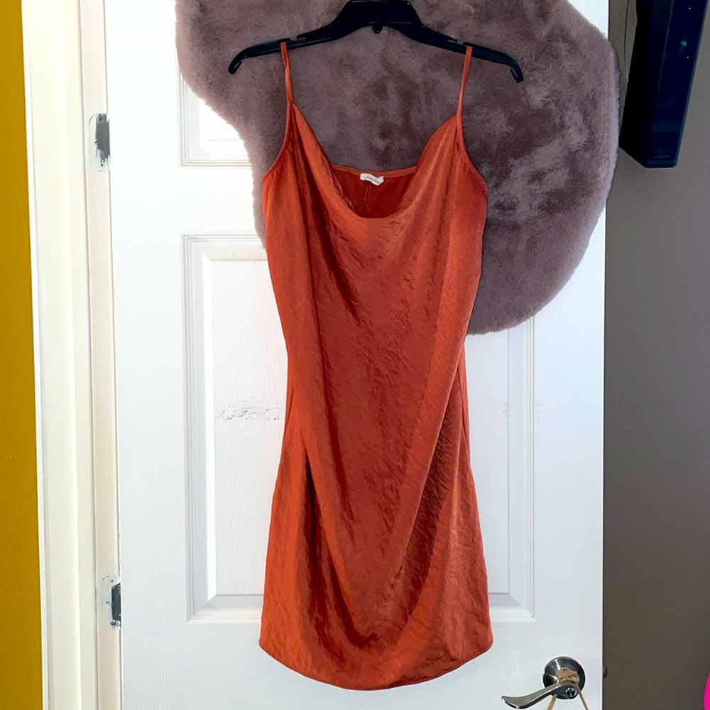 Maurices Rust Orange Slip Midi Dress